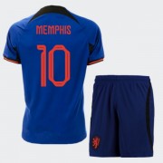 Fussball trikotsatz kinder Niederlande WM 2022 Memphis Depay 10 auswärtstrikot
